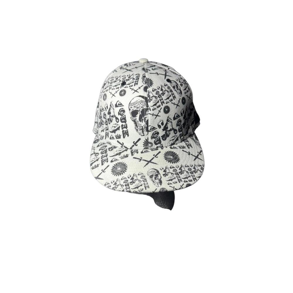 Quiksilver Bone Hirst Branco Letreiro Flexfit Motocross Streetwear L-XL